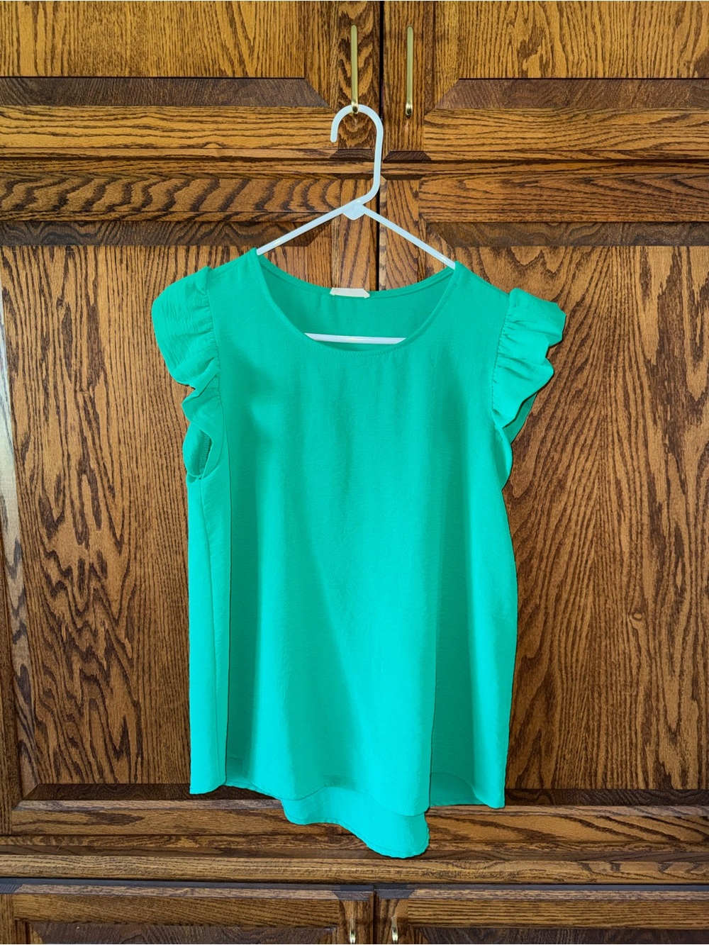 Kelly Green Ruffle Sleeve Top
